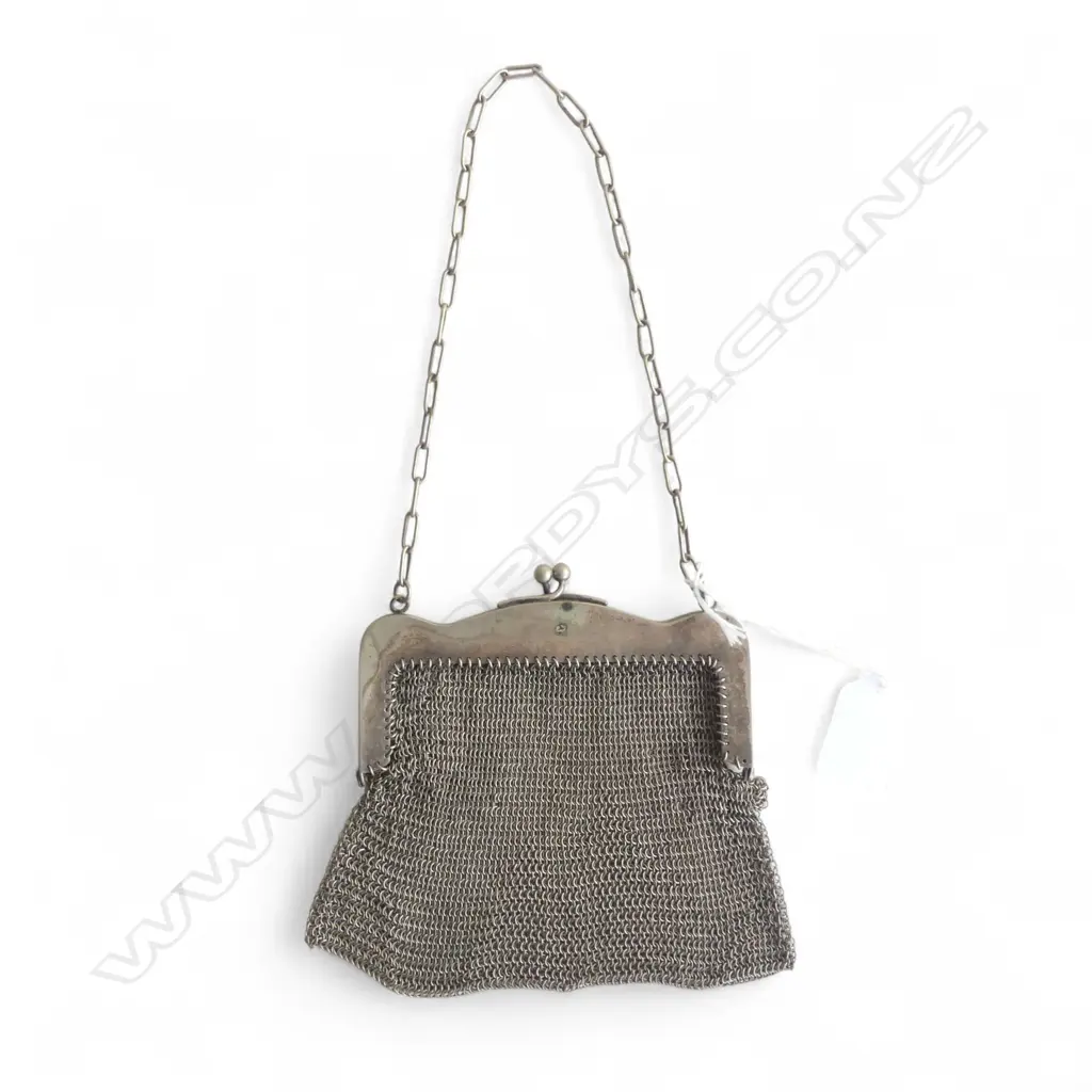 ANTIQUE SILVER PLATED PURSE H.140mm Image 1++