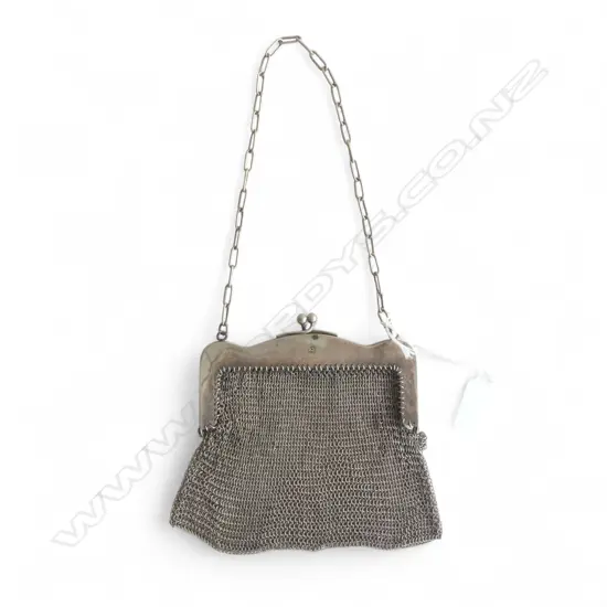 ANTIQUE SILVER PLATED PURSE H.140mm