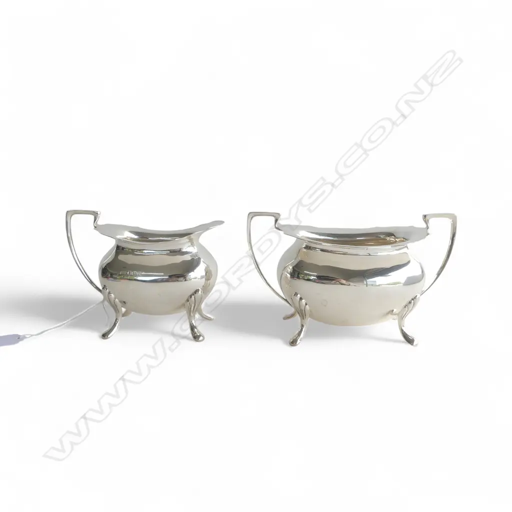 STG SILVER SUGAR BOWL & MILK JUG, SHEFFIELD 1962, 568gms Image 1++