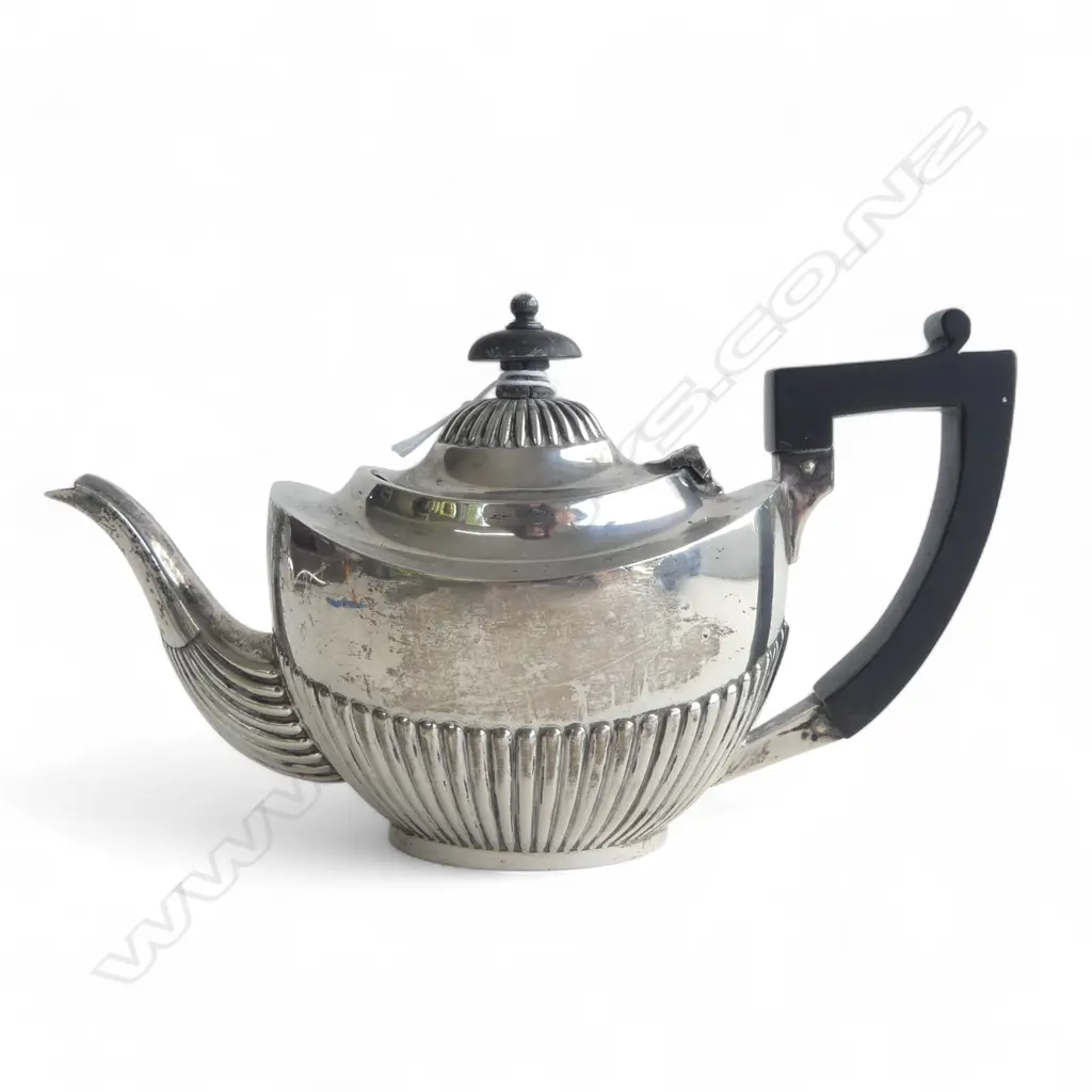STG SILVER BACHELOR TEAPOT, B'HAM 1906 308gms Image 1++