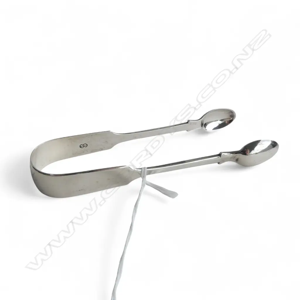 VICTORIAN PR SILVER SUGAR TONGS London 1867 by Thomas Smily. 48gms Image 1++