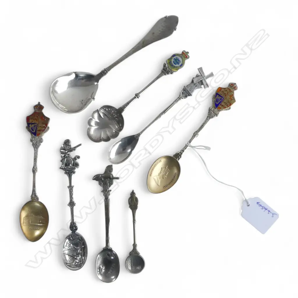 8 SILVER SPOONS; 2 STG 39gms, 6 ASST. GRADES 76gms Image 1++