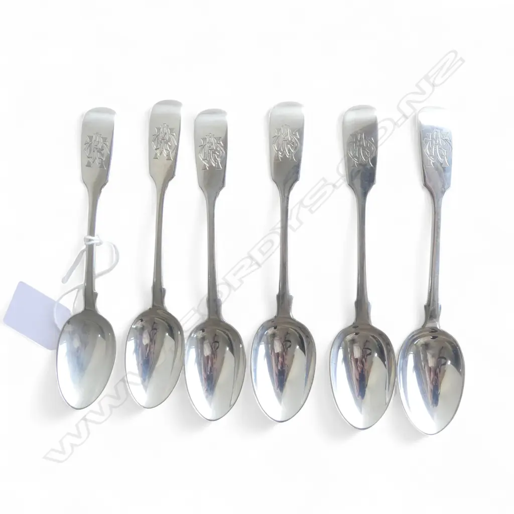 6 STG SILVER TEASPOONS, GEORGE ANSELL, LONDON 1873 125gms Image 1++