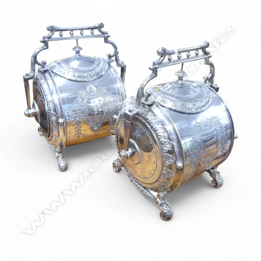 PR SILVER PLATE BISCUIT BARRELS H.230mm Image 1++