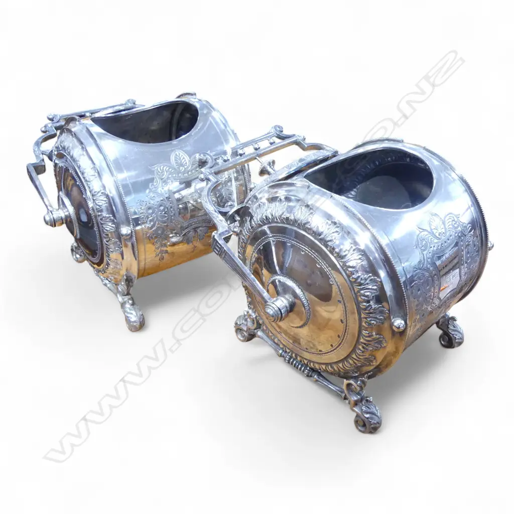 PR SILVER PLATE BISCUIT BARRELS H.230mm Image 1++