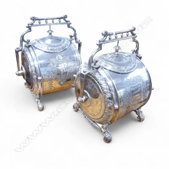 PR SILVER PLATE BISCUIT BARRELS H.230mm