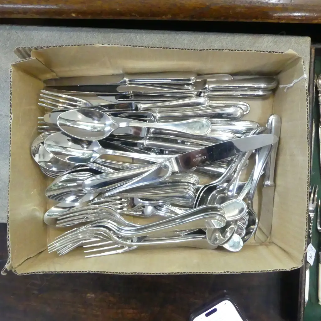 56PC CHRISTOFLE ACIER STAINLESS STEEL CUTLERY  Image 1++