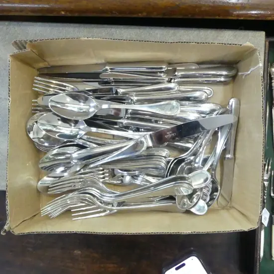 56PC CHRISTOFLE ACIER STAINLESS STEEL CUTLERY 