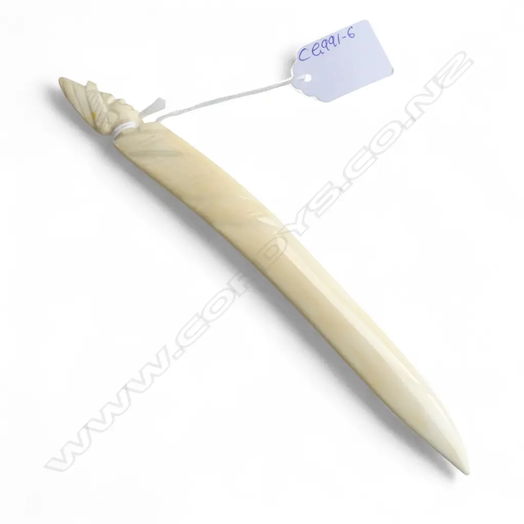 AFRICAN CARVED IVORY HAIR PIN L.205mm Image 1++