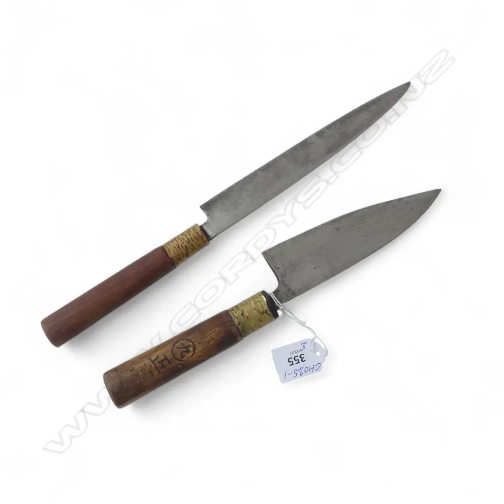 2 VINTAGE JAPANESE CHEF'S KNIVES, L.320mm Image 1++