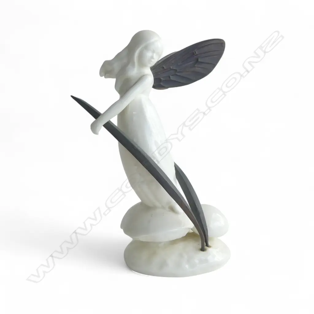 MINTON CHINA BLANC DE CHINE & BRONZE FAIRY FIGURE H190MM Image 1++