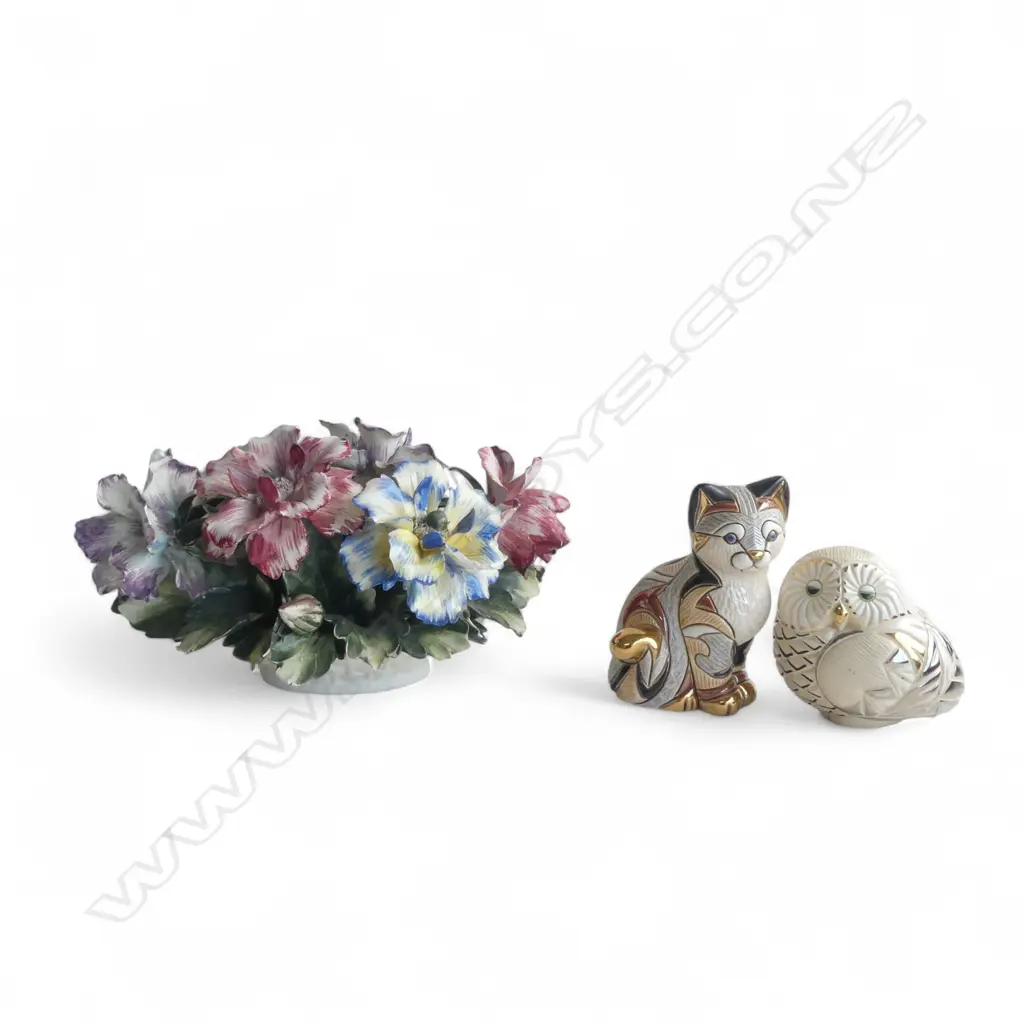 CAPIDEMONTE FLORAL ORN L220MM & DEROSA CAT & OWL  H110MM Image 1++