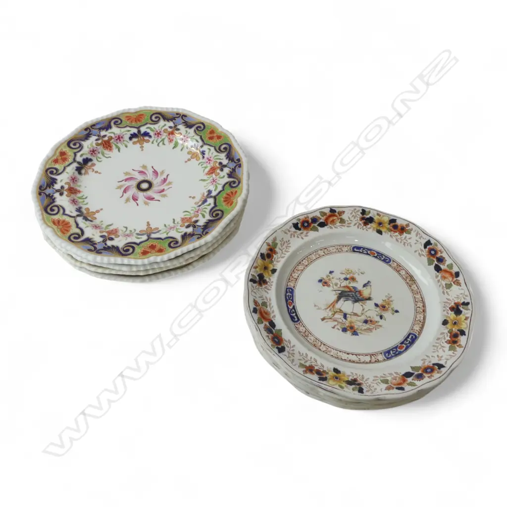 4 DERBY IMARI PAT. PLATES + 5 CORONA WARE 'YE OLDE WINCHESTER' PAT. PLATES chips Image 1++