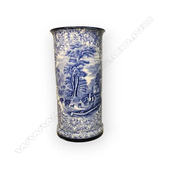 BLUE AND WHITE CHINA FENTON UTENSIL JAR