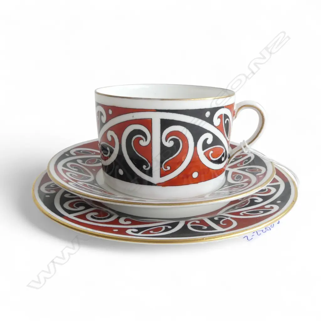 ROYAL DOULTON 'MAORI ART' CUP, SAUCER & PLATE Image 1++
