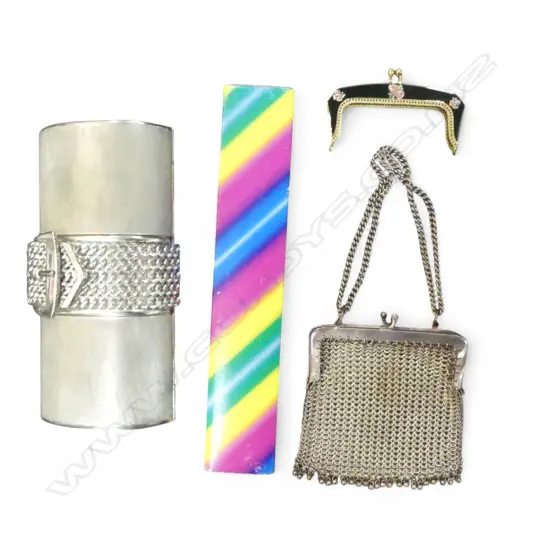 OLD SILVER PLATED PURSE, RODO WALLET, WRISTWATCH etc