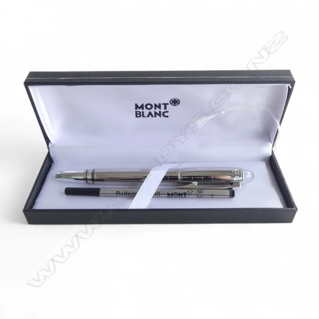 MONT BLANC ROLLER PEN w serial number & spare cartridge Image 1++