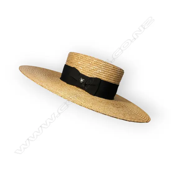 HAND CRAFTED "HILLS BEATRICE BOATER" NATURAL HAT