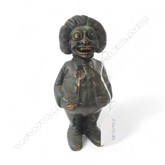 Vintage Mr Smiles Money Bank. Die cast brass with bronzed finish. H150mm