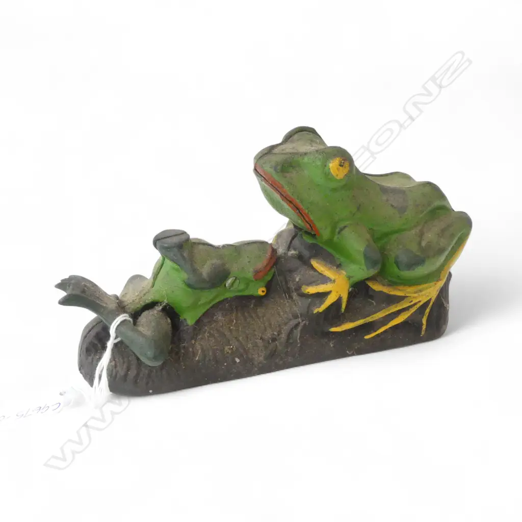 Cast iron Bullfrog and Frog mechanical Money Bank. Working age ? L.220mm Image 1++