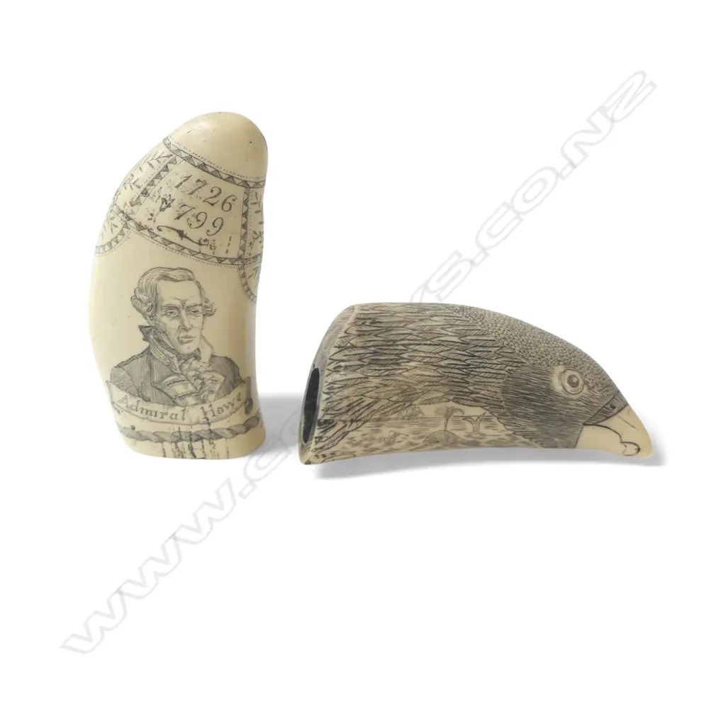 2 REPLICA RESIN SCRIMSHAW L.145mm Image 1++