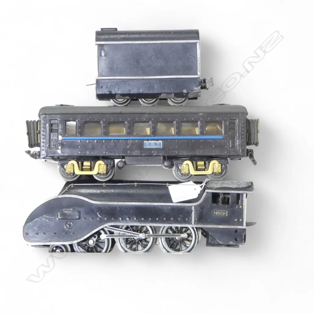 SEKI O GAUGE C5520 ELECTRIC ENGINE & TENDER & BLUE STIPE CARRIAGE Image 1++