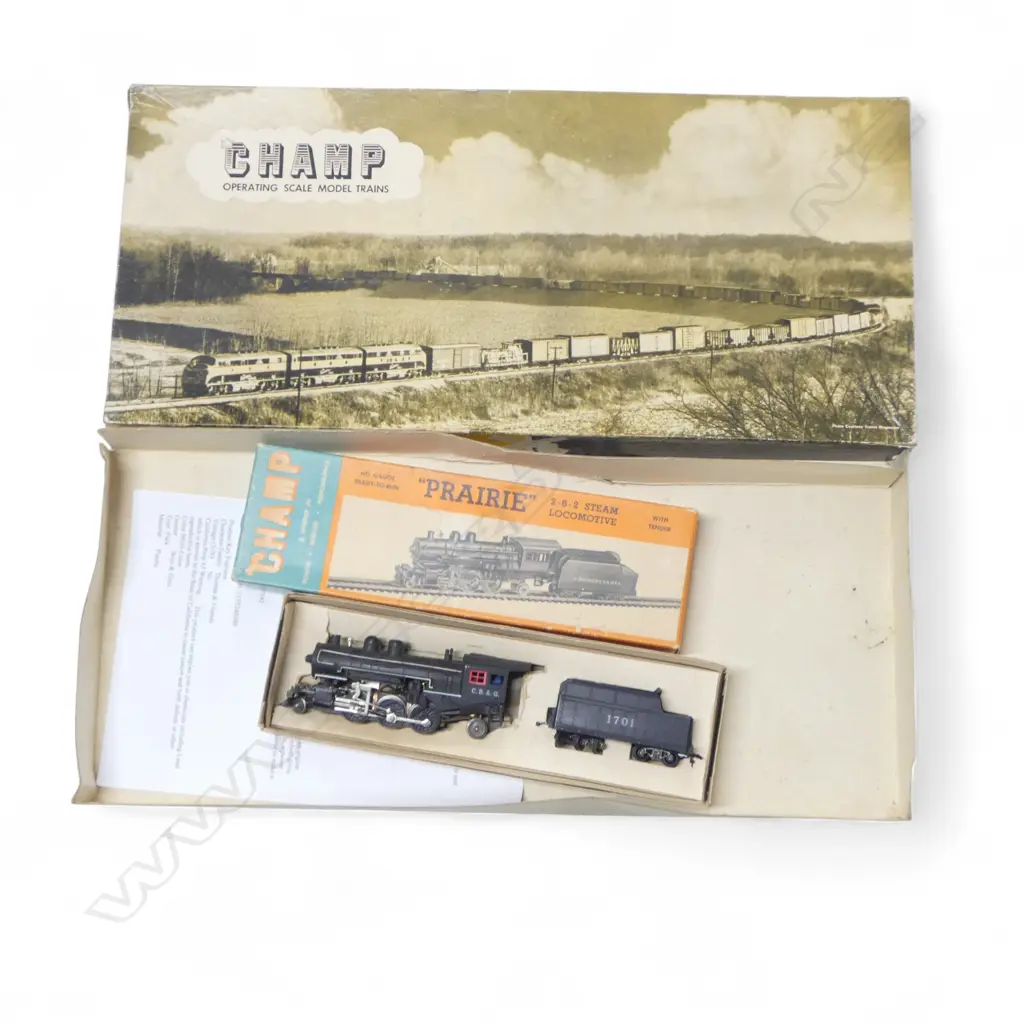 BOXED  BRAM TOY O GAUGE TRAIN SET & BOXED CHAMP ENGINE Image 1++