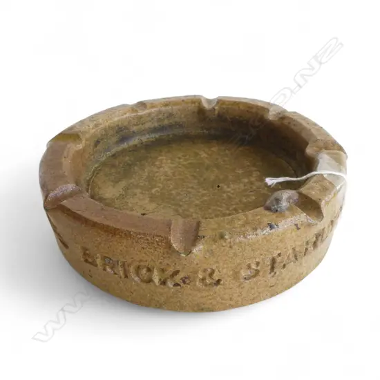EARLY NZ COMMERICAL POTTERY 'AB BRICK & STAHLTON' 190mm dia