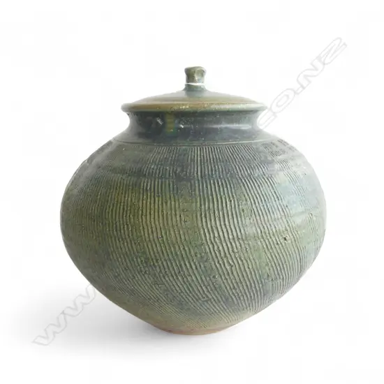 PETER ALGER LG STUDIO POTTERY LIDDED CONTAINER H.350mm, 400mm dia
