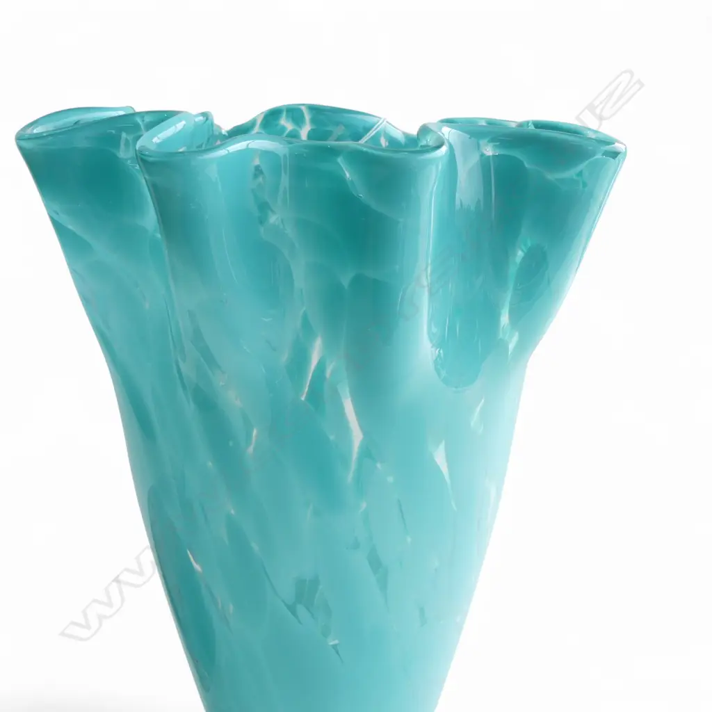 ART GLASS BOWL H.95 + LARGE BLUE VASE H.350mm Image 1++