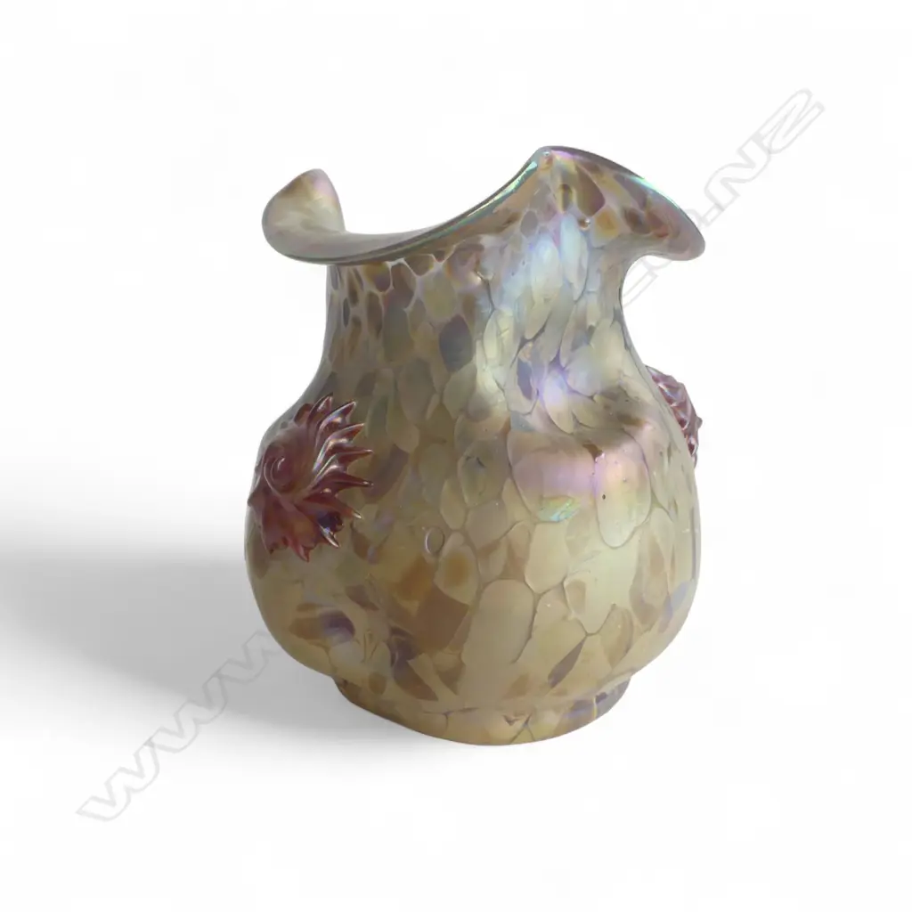 IRIDESCENT LOETZ STYLE GLASS VASE H.110mm Image 1++