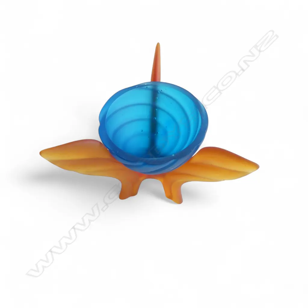 ARTIST UNKNOWN, BOWL ON STAND CAST STUDIO GLASS 150 X 220 mm Image 1++