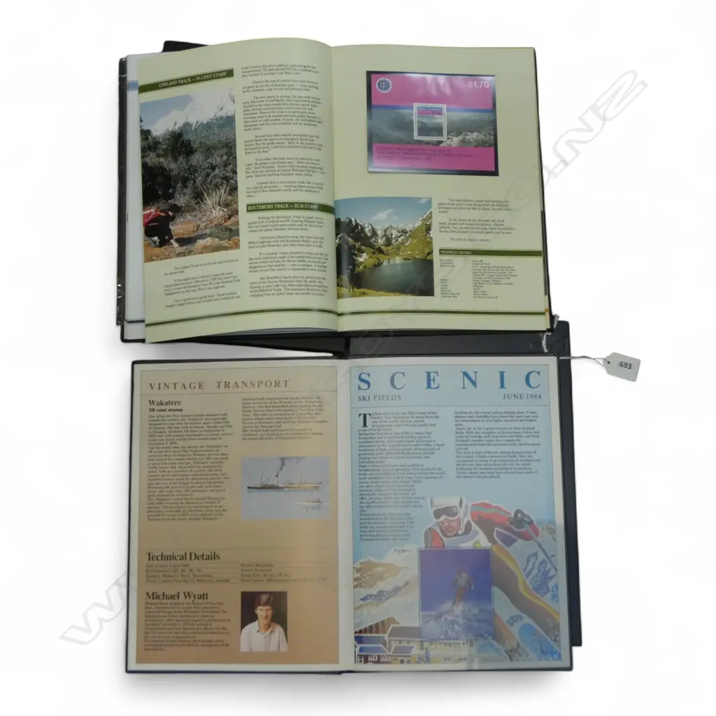 2 PRESENTATION BOOKS OF N.Z. STAMPS 84/88 Image 1++