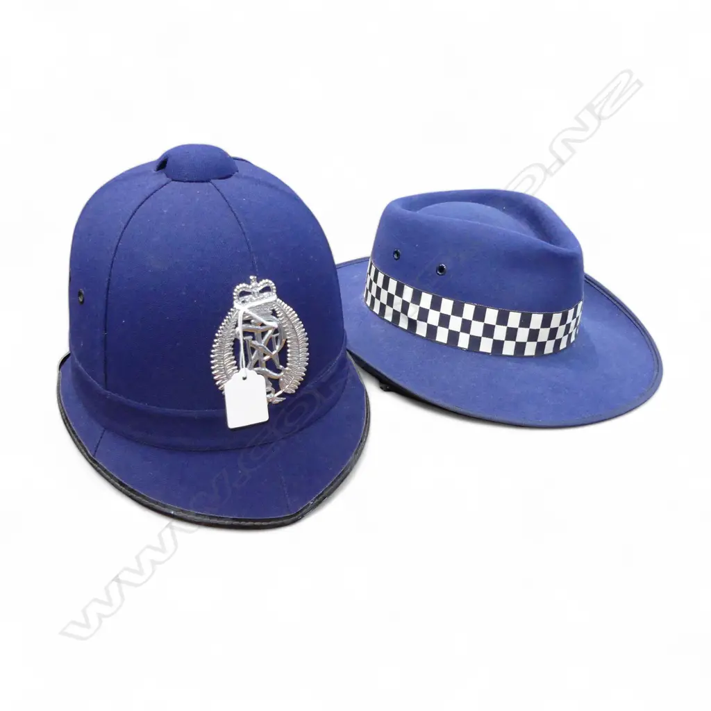 2 N.Z. POLICE HELMETS Image 1++