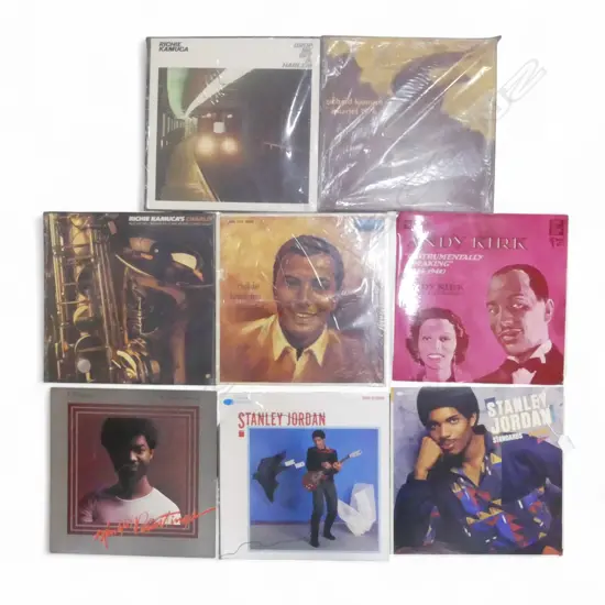 ASST. RICHIE KAMUCA, ANDY KIRK & STANLEY JORDAN JAZZ LPs