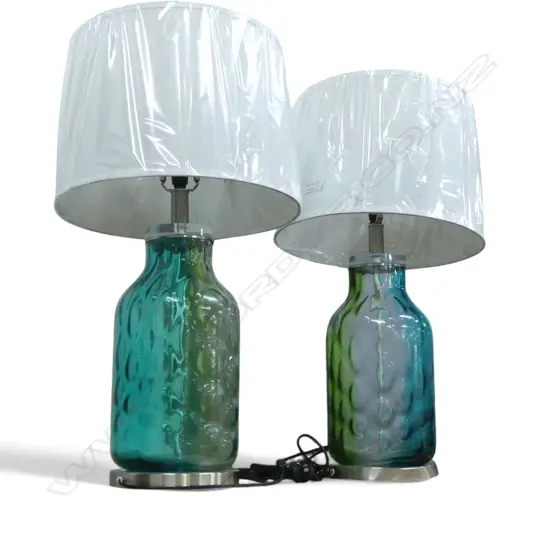 PR MODERN TABLE LAMPS, GLASS BASES H.780mm