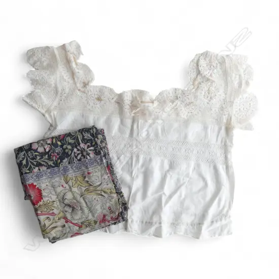 VINTAGE COTTON BLOUSE + SILK SCARF 'The Metropolitan Museum Of Art' 