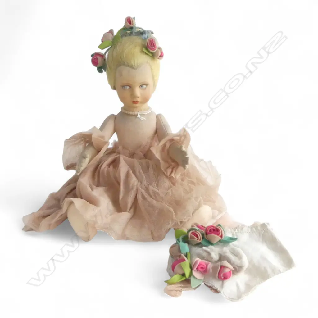 ANTIQUE BOUDOIR DOLL & CLOTHES L.400mm Image 1++