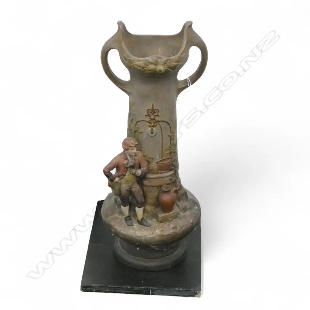 EASTERN EUROPEAN ANTIQUE VASE' MAN AT WELL H.515mm Image 1++