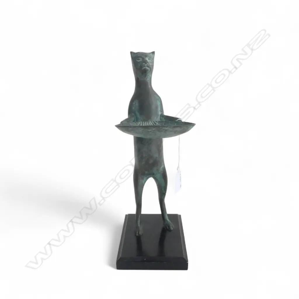 IN THE STYLE OF DIEGO GIACOMETTI 'THE CAT BUTLER' BRONZE SCULPTURE 280mm(H) Image 1++