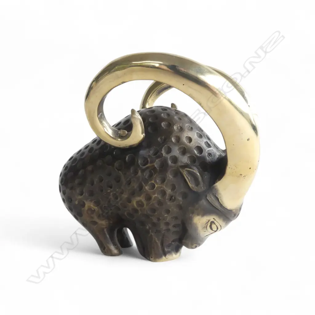 BRASS RAM ORNAMENT H.115mm  Image 1++