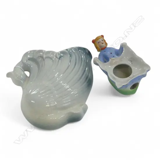 TITIAN STUDIOS SWAN WALL VASE #WV.104 H.180mm + LADY ASHTRAY