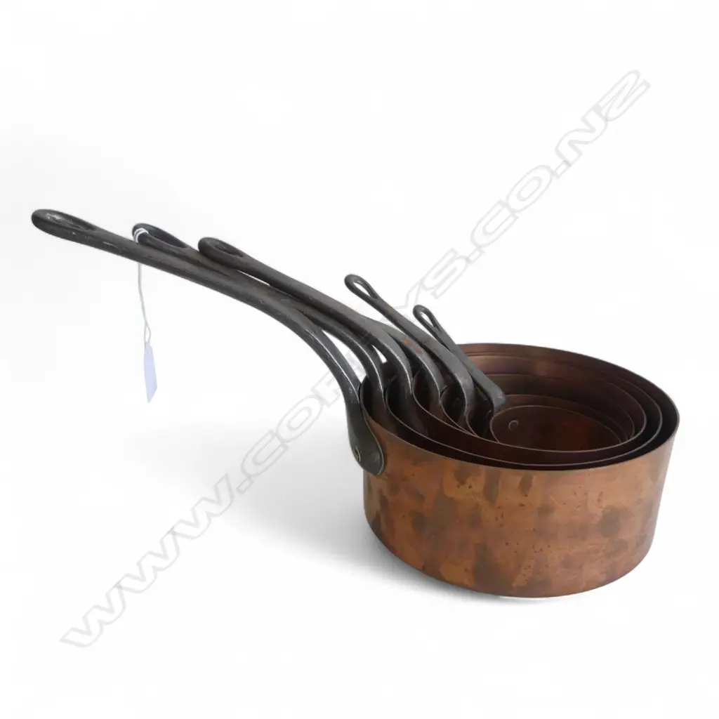 SET 6 FRENCH COPPER PANS Image 1++