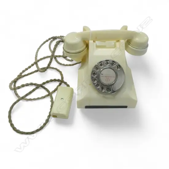 ATM BAKERLITE ROTARY DIAL VINTAGE TELEPHONE WHITE COLOUR missing drawer H160MM