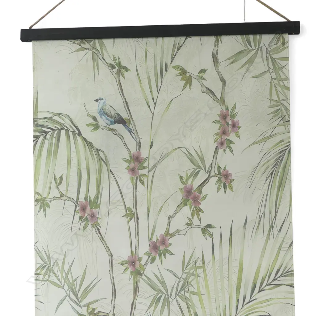 SCROLL PRINT ON CANVAS WITH BIRD & FOLLIAGE Image 1++