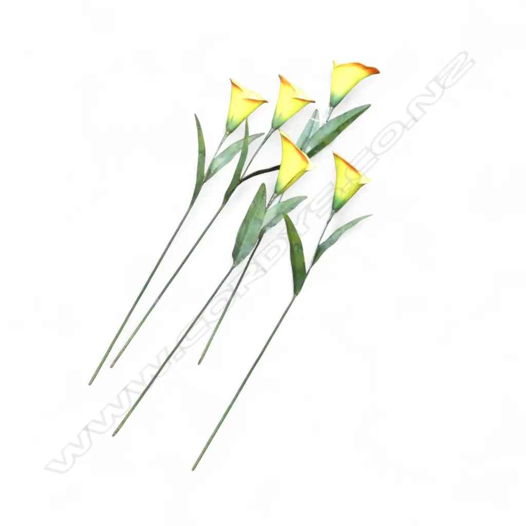 5 METAL LILY FLOWERS L.730mm Image 1++