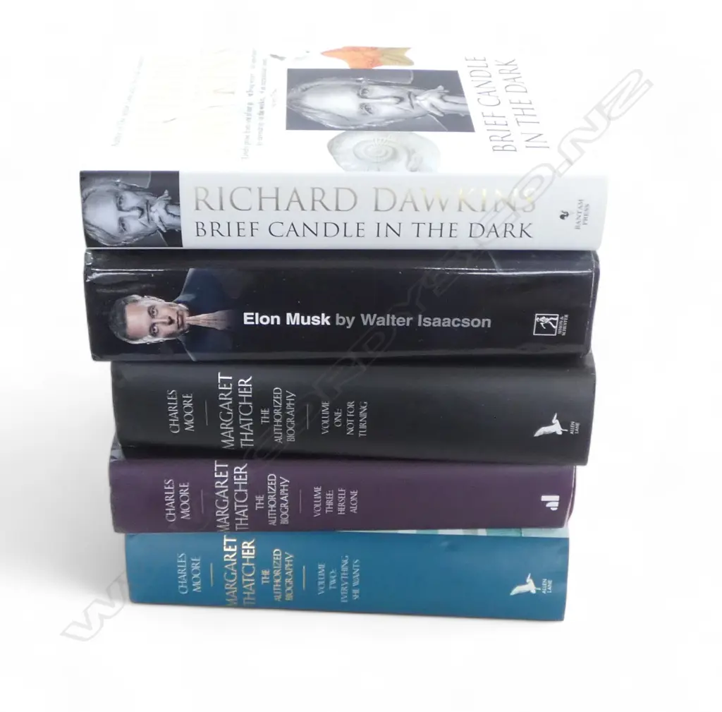 FIVE  BIOGRAPHIES - MARGARET THATCHER X 3, ELON MUSK, RICHARD DAWKINS Image 1++