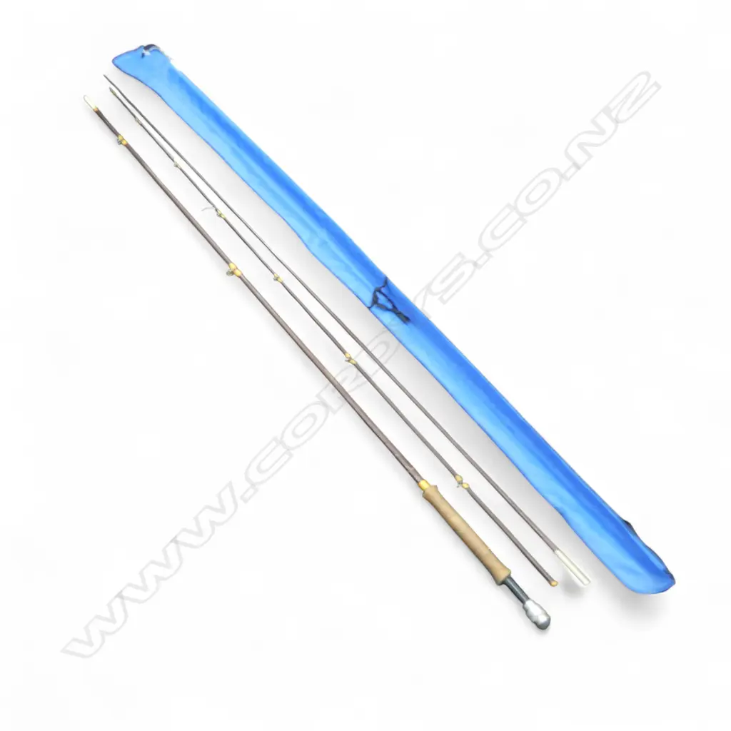 3 PCE SPLIT CANE FRESHWATER ROD IN CANVAS BAG marked #9 Image 1++