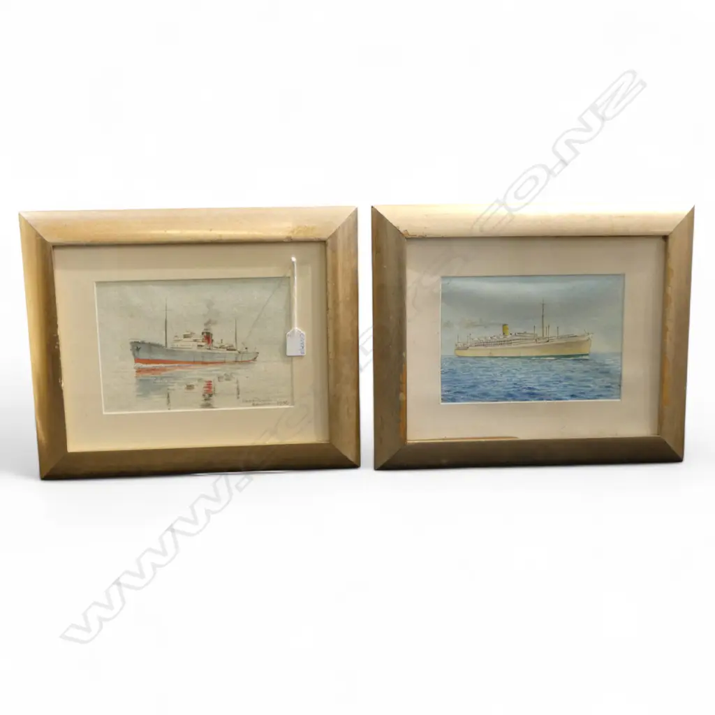 2 E. A. WATKIN SHIP WCS; ROSLIN CASTLE & ORION both signed and dated 1936 170x245mm Image 1++