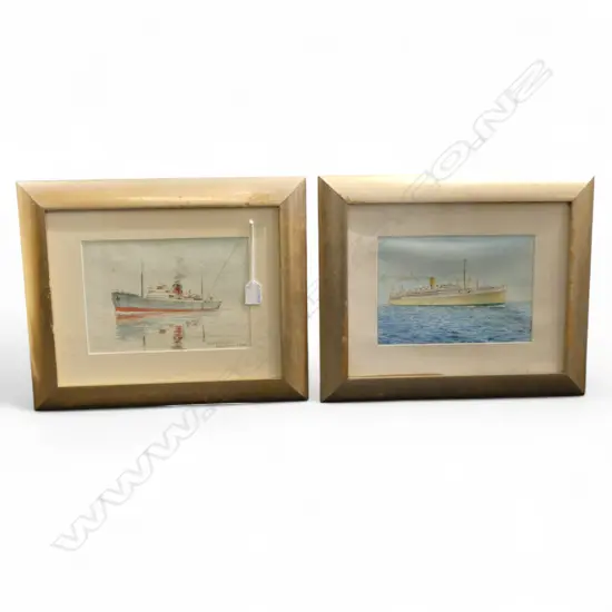 2 E. A. WATKIN SHIP WCS; ROSLIN CASTLE & ORION both signed and dated 1936 170x245mm